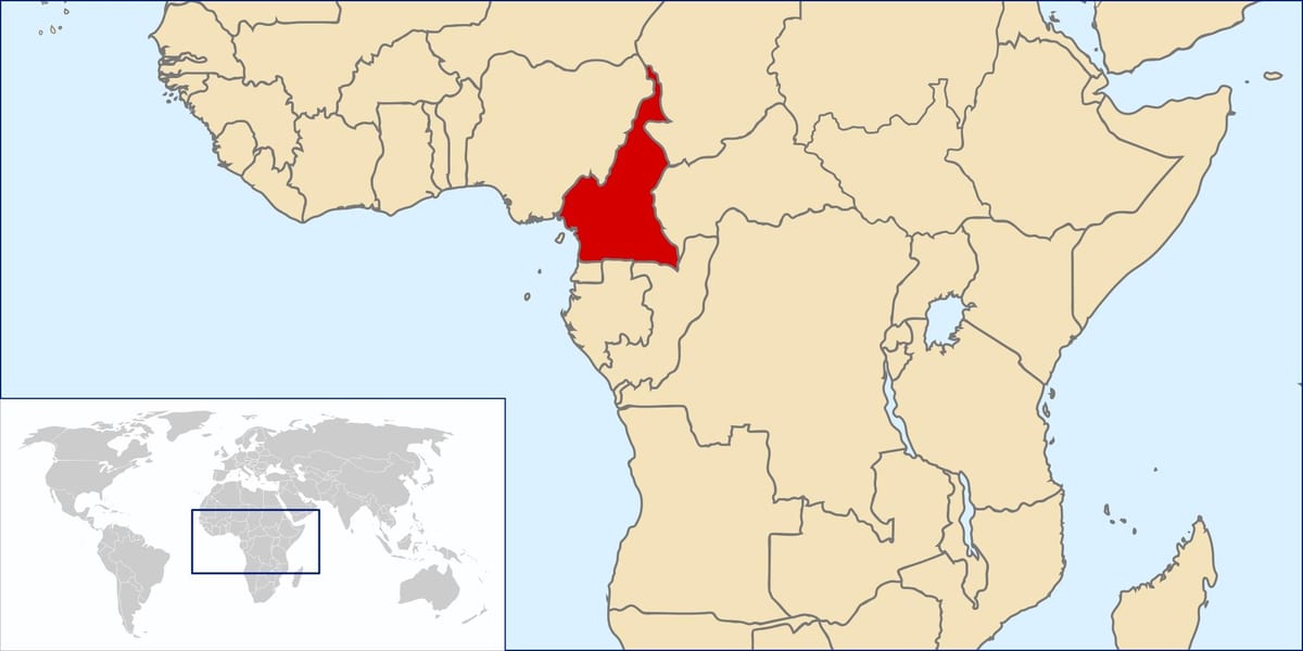 ক্যামেরুন অবস্থান বিশ্ব মানচিত্র