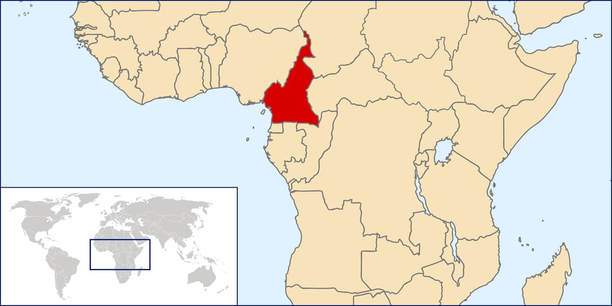 মানচিত্র এর অবস্থান ক্যামেরুন