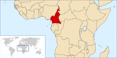 ক্যামেরুন অবস্থান বিশ্ব মানচিত্র